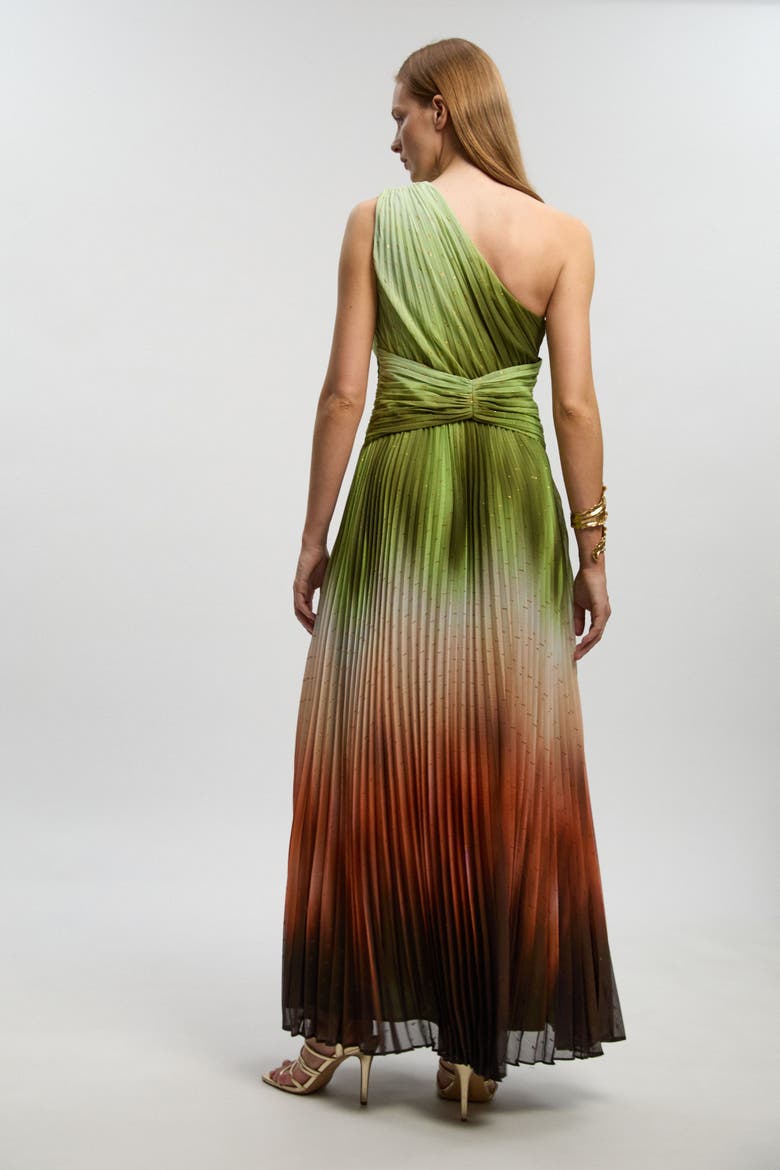 Ombre One Shoulder Maxi Dress, Alternate, color, Multi