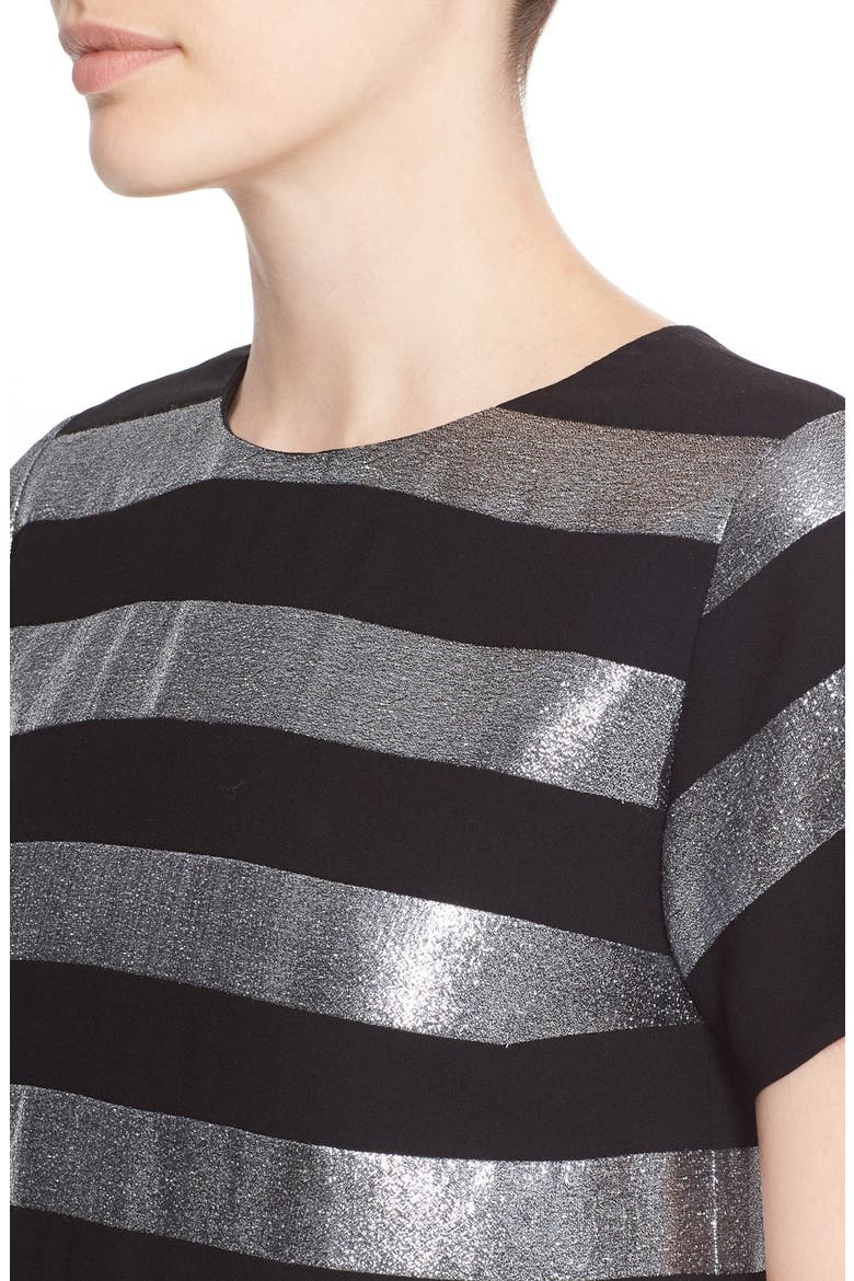 Stripe Lamé Shift Dress, Alternate, color, BLACK MULTI