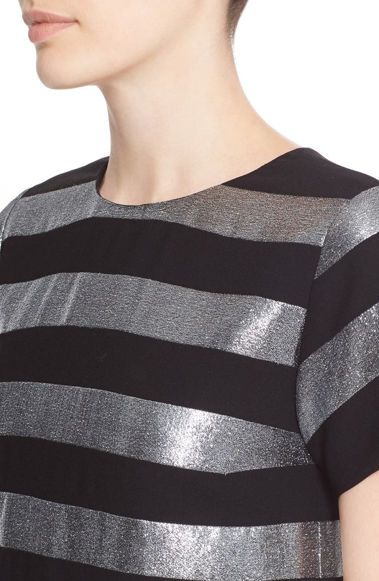 MARC BY MARC JACOBS Stripe Lamé Shift Dress, Alternate, color, 