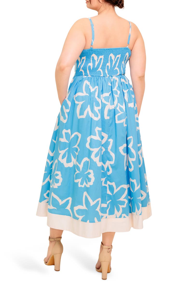 FLYING TOMATO Floral Cotton Sundress, Alternate, color, Blue/Ivory