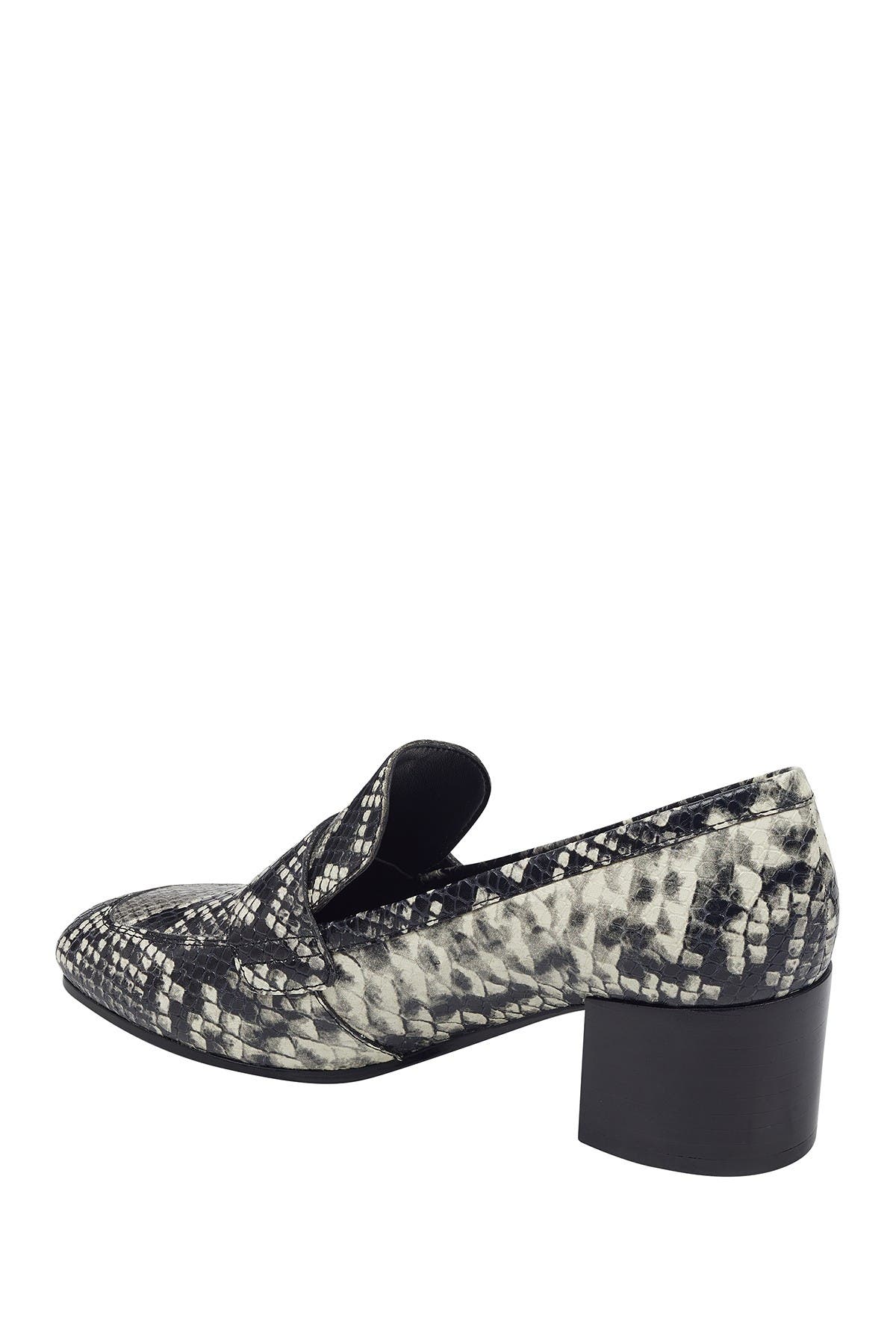 Marc Fisher LTD Hudson Snake Print Block Heel Loafer, Alternate, color, 