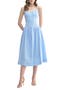 Drop Waist Cotton & Linen Midi Dress