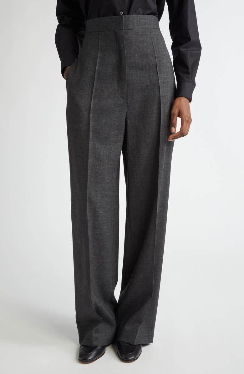 The Row Gordon Virgin Wool Wide Leg Pants, Main, color,