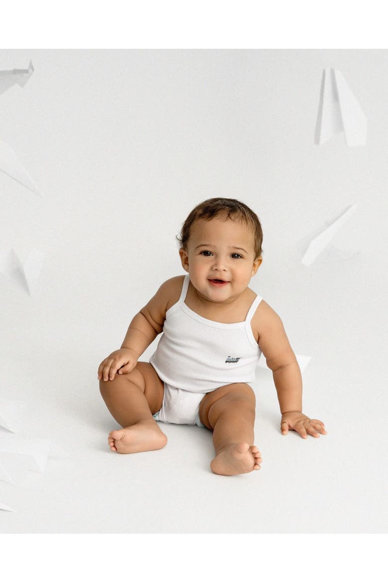 3 Pack Baby Ribbed Cotton-Rich Bodysuits, Alternate, color, White White White