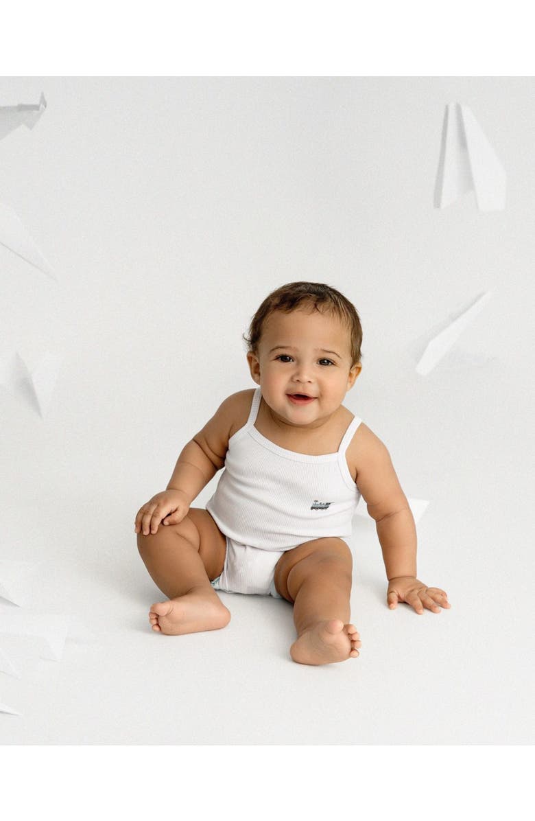 MiniMoi 3 Pack Baby Ribbed Cotton-Rich Bodysuits, Alternate, color, White White White