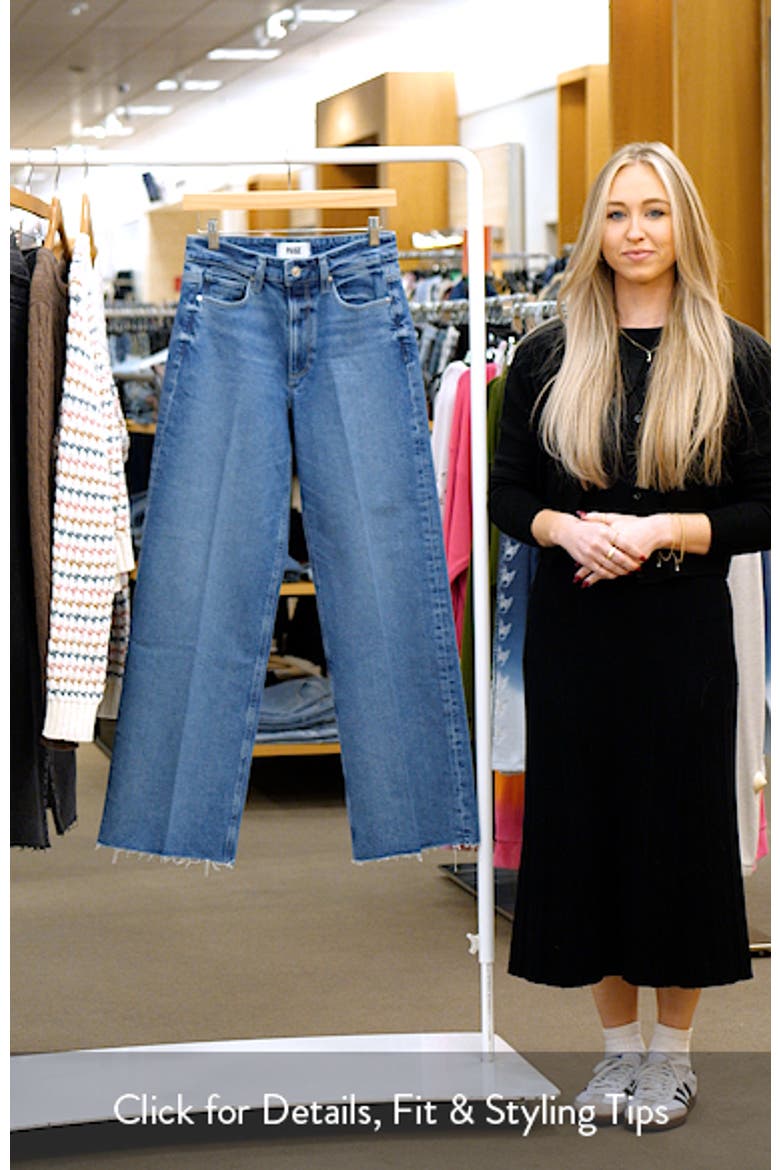 Anessa High Waist Raw Hem Wide Leg Jeans video