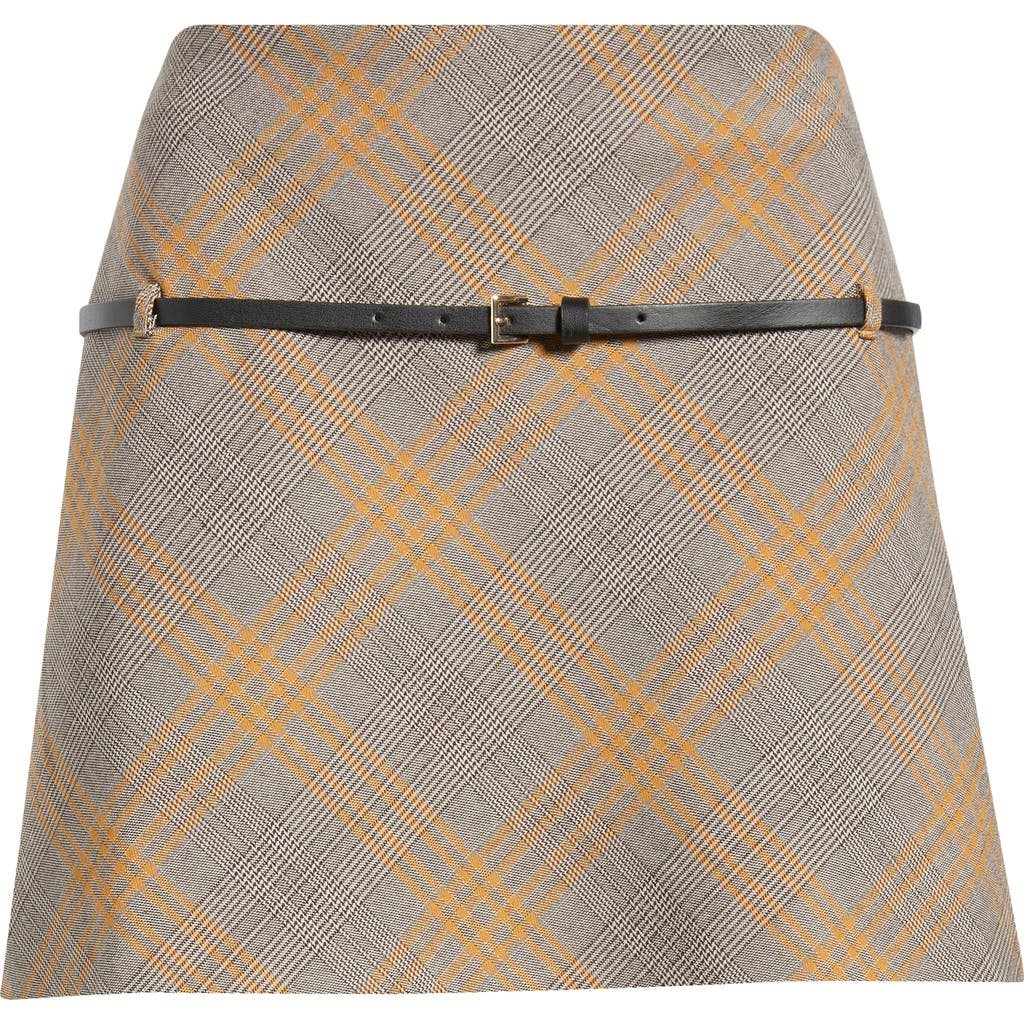 Mango Melo Belted Plaid Minskirt In Multi