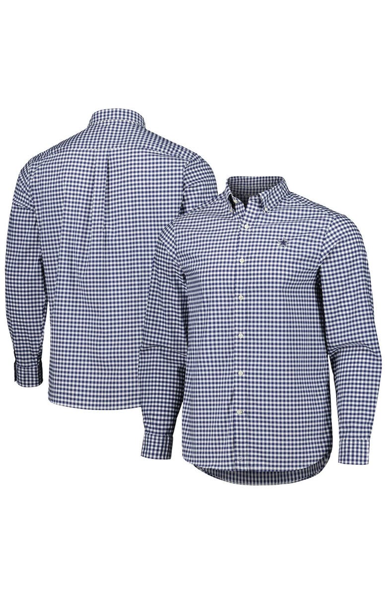 vineyard vines Men's Vineyard Vines Royal Dallas Cowboys On-the-Go brrr Tri-Blend Long Sleeve Button-Down Shirt, Alternate, color,