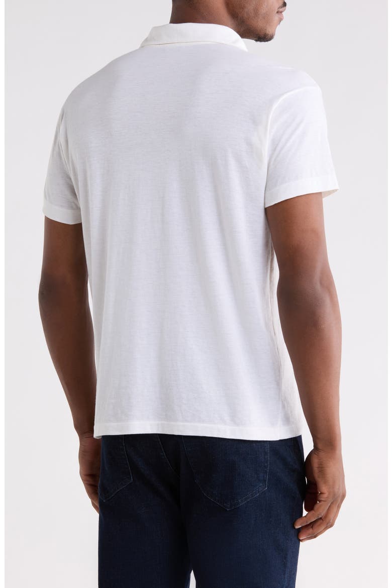 Cool Cotton & Cashmere Blend Knit Polo, Alternate, color, WHITE