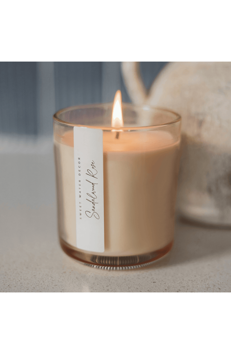 SWEET WATER DECOR 12oz Tinted Glass Jar Candle - Woods & Earthy Scents, Alternate, color, Sandalwood Rose