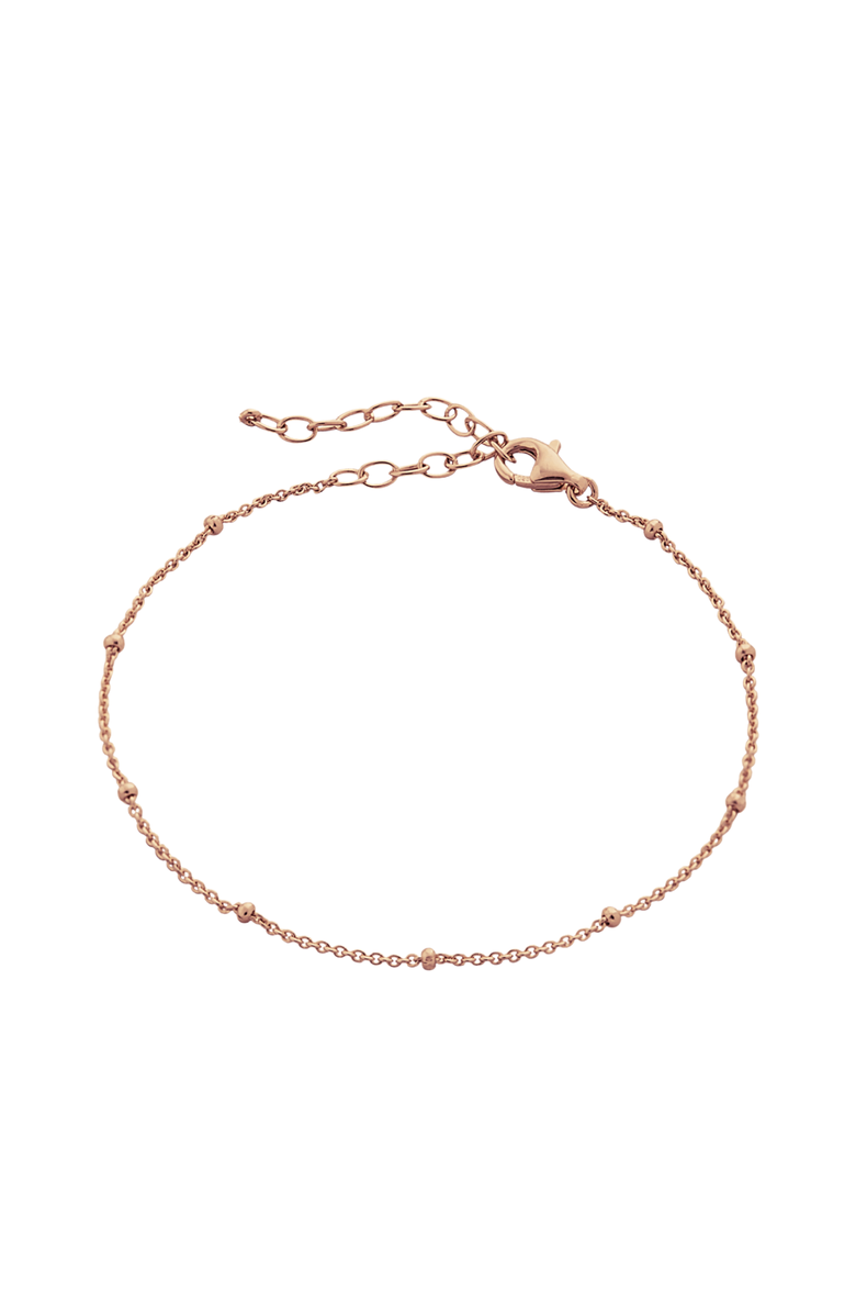 Spero London Fine Beaded Chain Bracelet Satellite in Sterling Silver, Main, color, Rose Gold