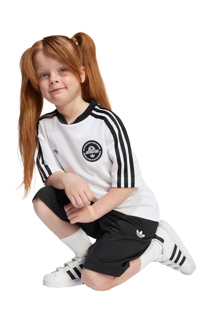 adidas Jacquard T-Shirt & Shorts Set, Alternate, color, White