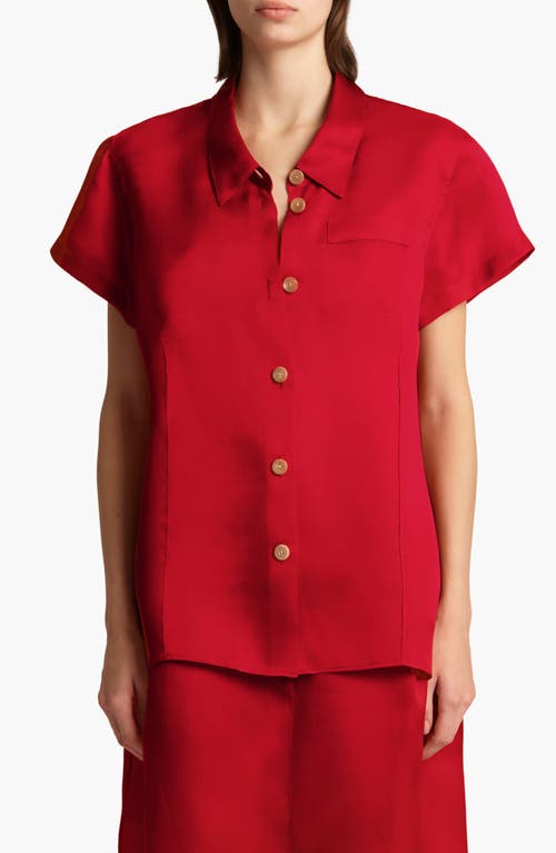 Khaite Womens Raspberry Keefe Sheer Silk Top Xs In Raspberry