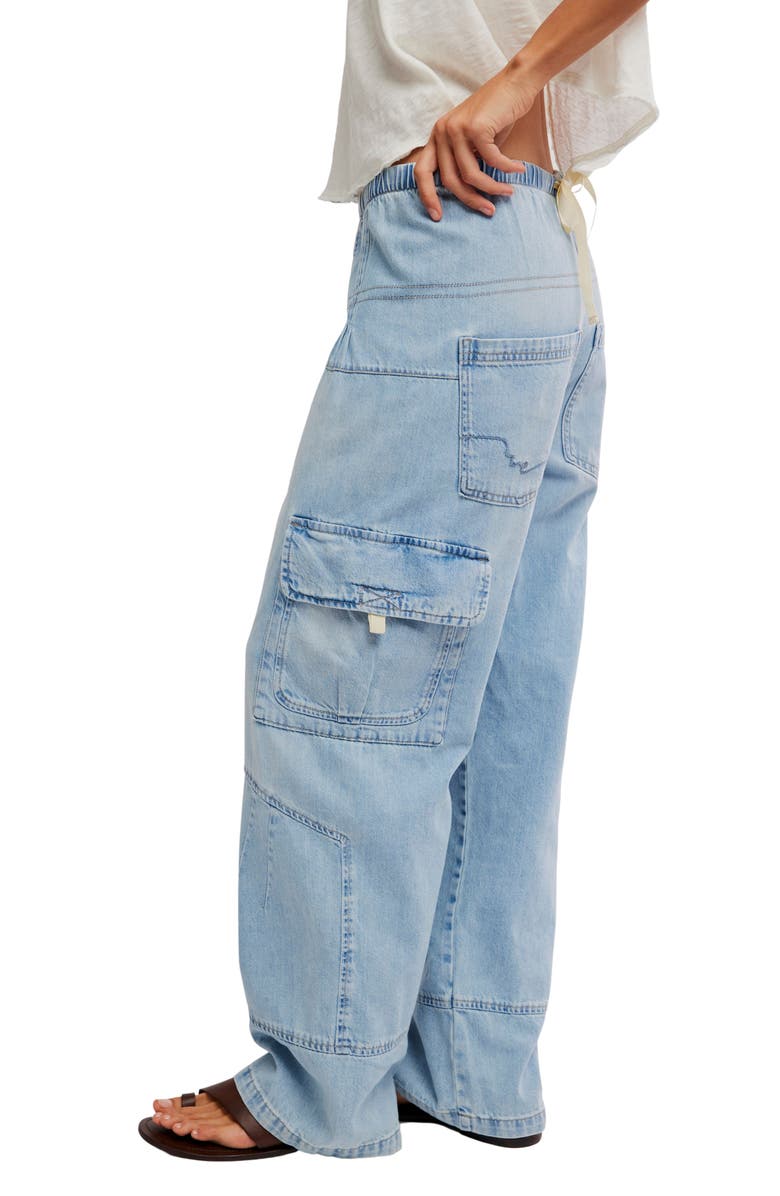 Free People Wallflower Barrel Leg Cotton Jeans, Alternate, color, Victoria