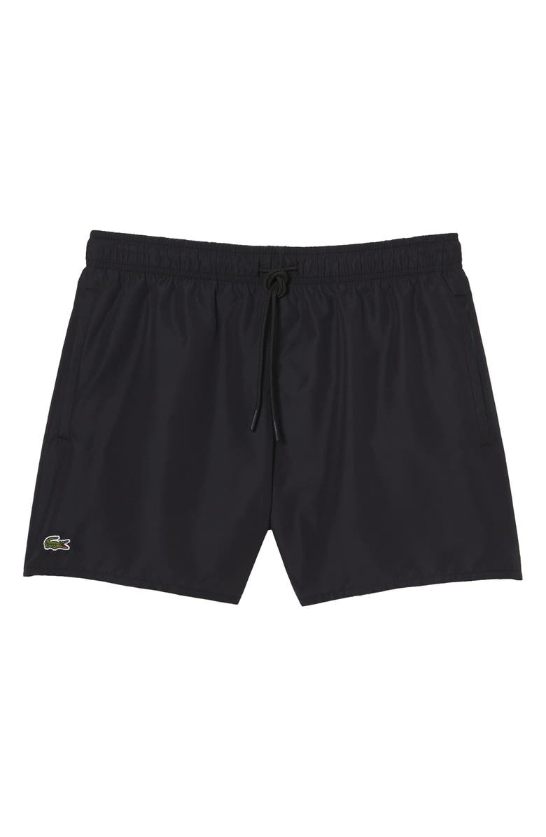 Lacoste Recycled Polyester Swim Trunks, Main, color, 964 Noir/ Vert