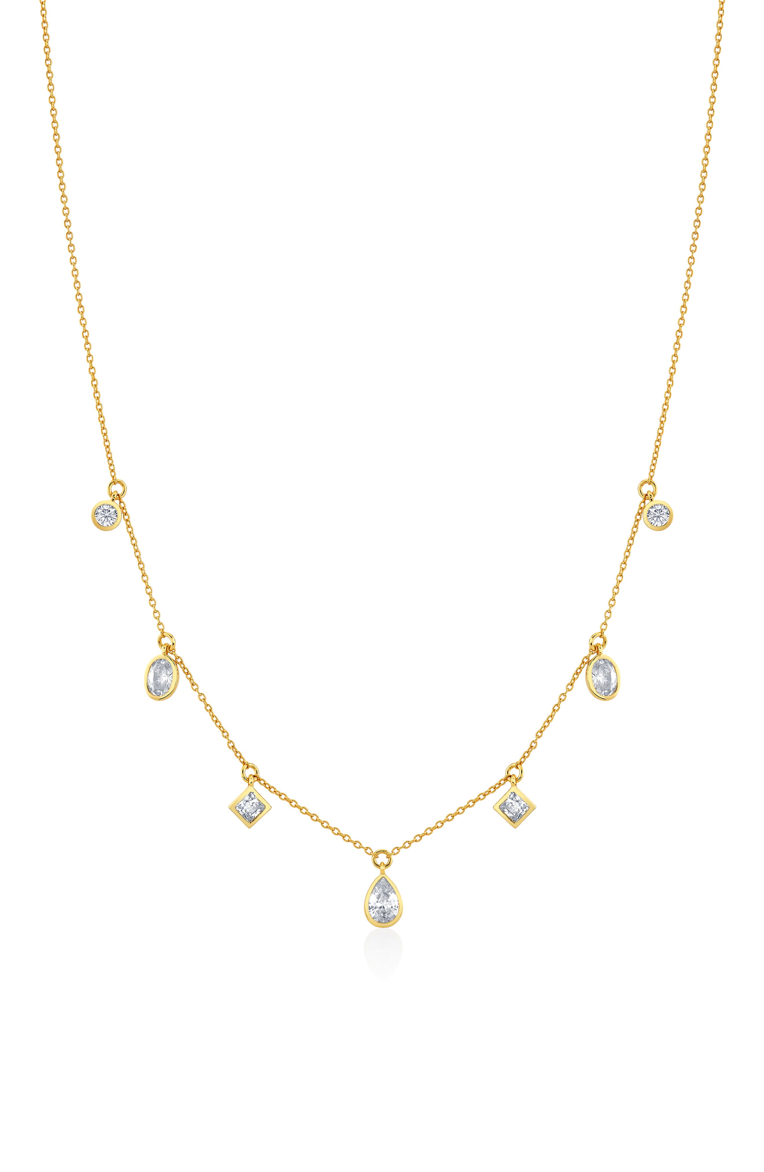 selected 18KT YELLOW GOLD / CLEAR STONE
