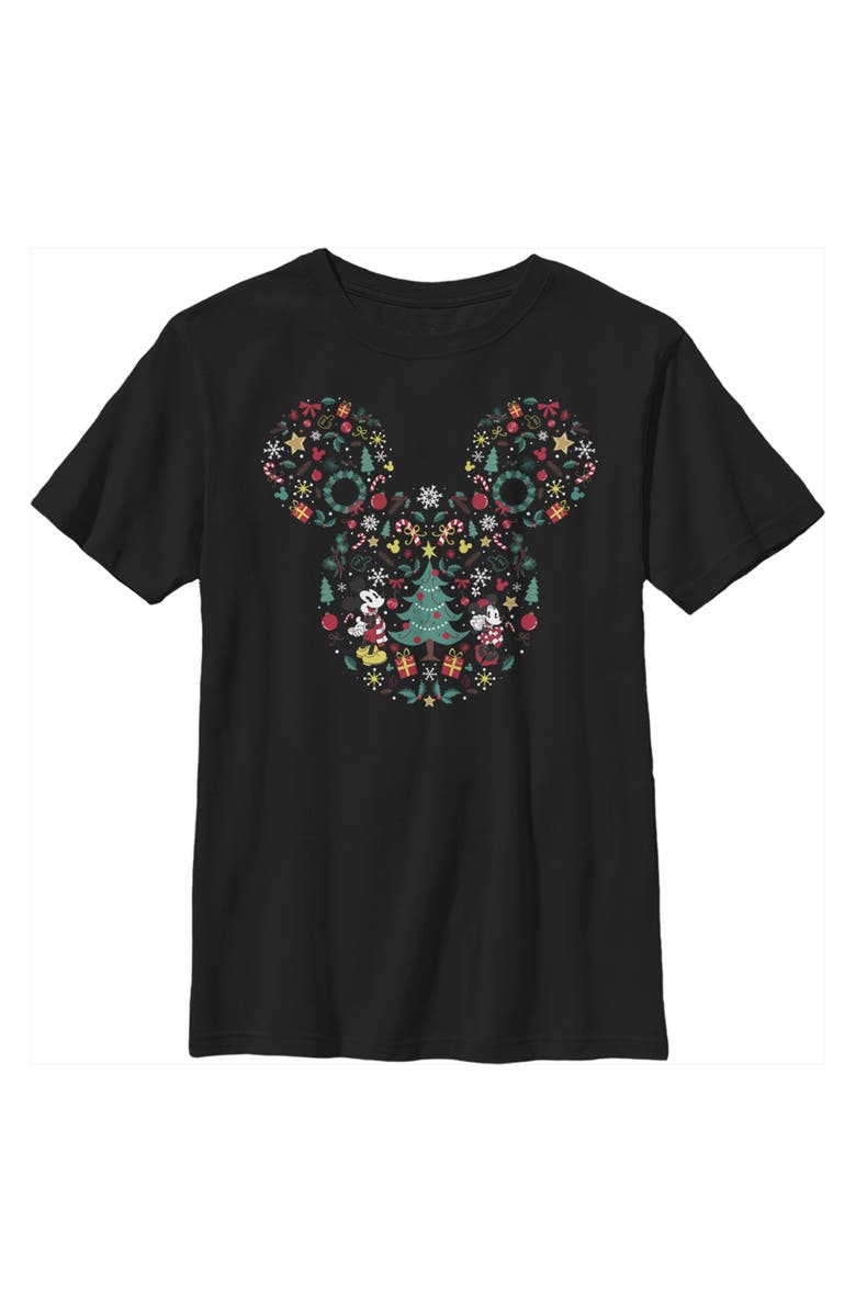 Mickey & Friends Boy's Mickey & Friends Christmas Silhouette  Graphic T-Shirt, Main, color, Black