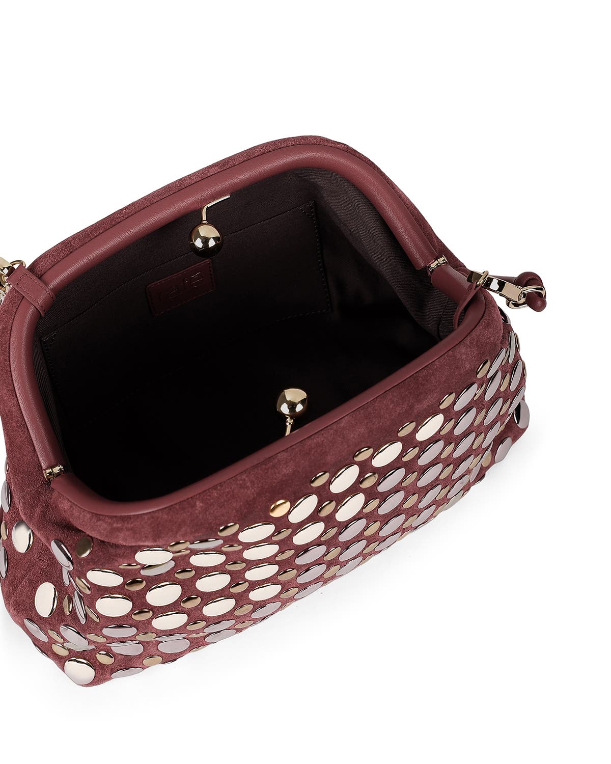 Aya Studded Frame Clutch, Alternate, color, BURGUNDY