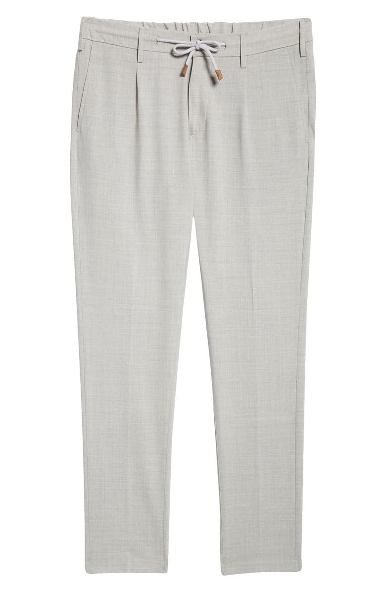 Eleventy Drawstring Waist Stretch Virgin Wool Pants, Alternate, color, Medium Grey