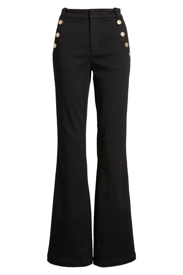 High Waist Slim Bootcut Sailor Jeans, Alternate, color, BLACK
