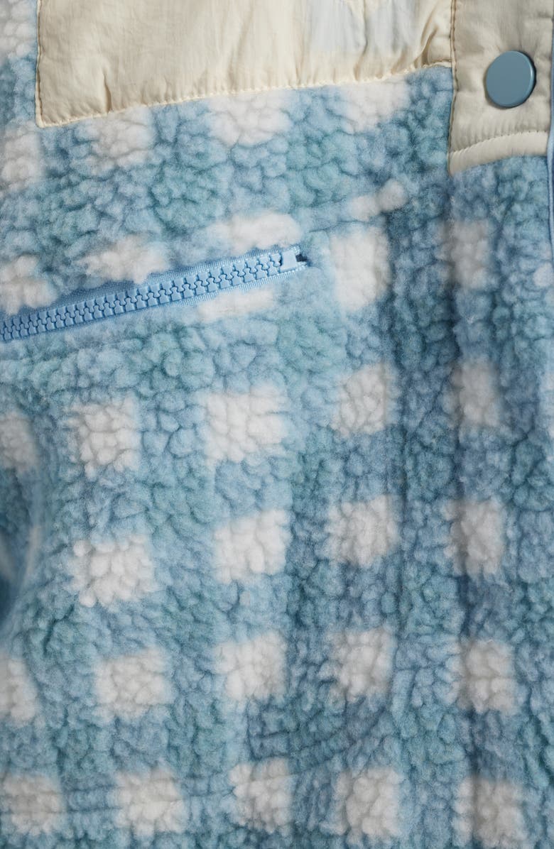 HAPPY CAMP3R Gingham Grace Fleece Pullover, Alternate, color, Sky Blue
