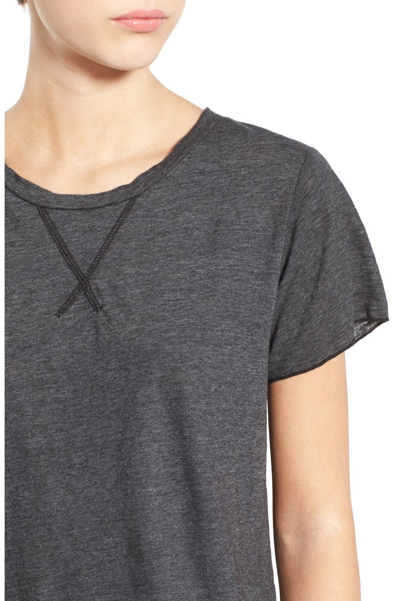 'Annie' Split Back Jersey Tee, Alternate, color, GRANITE