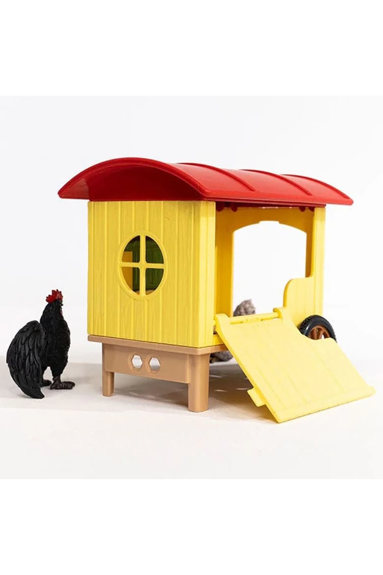 Farm World Mobile Chicken Coop 6 Piece Toy Playset, Alternate, color, Multicolored