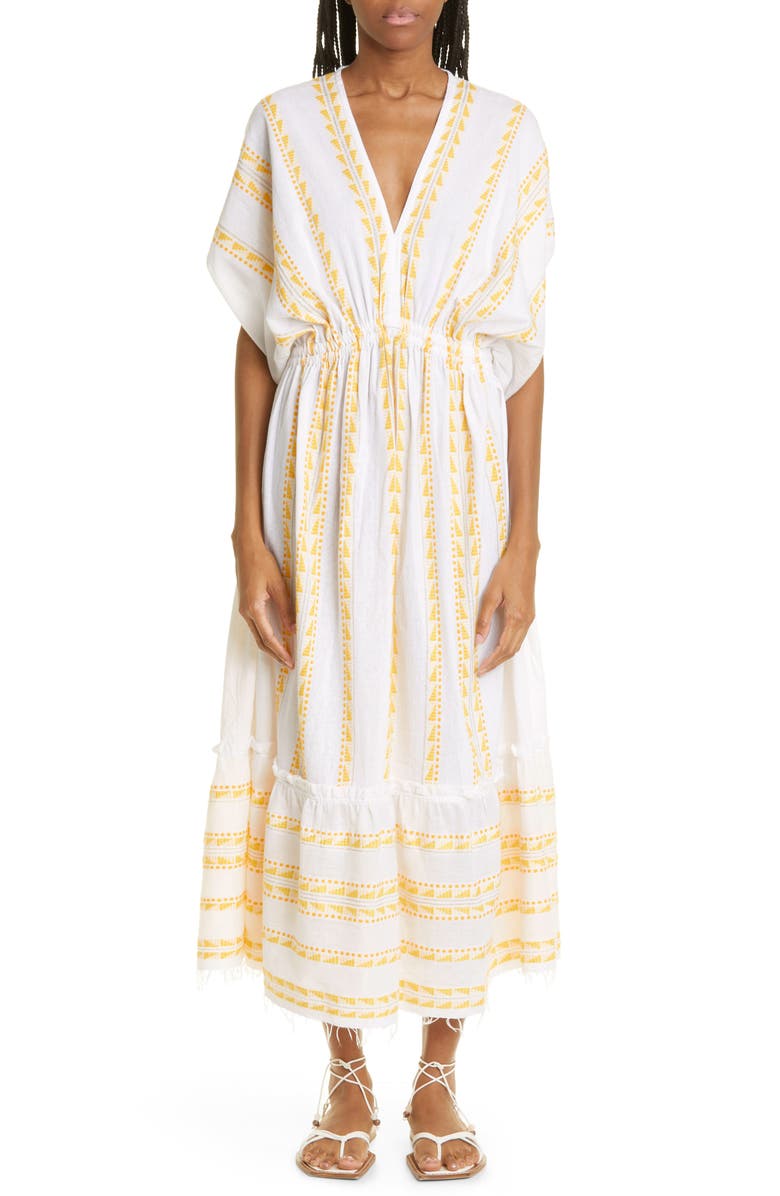lemlem Abeba Plunge Neck Cover-Up Maxi Dress, Main, color,
