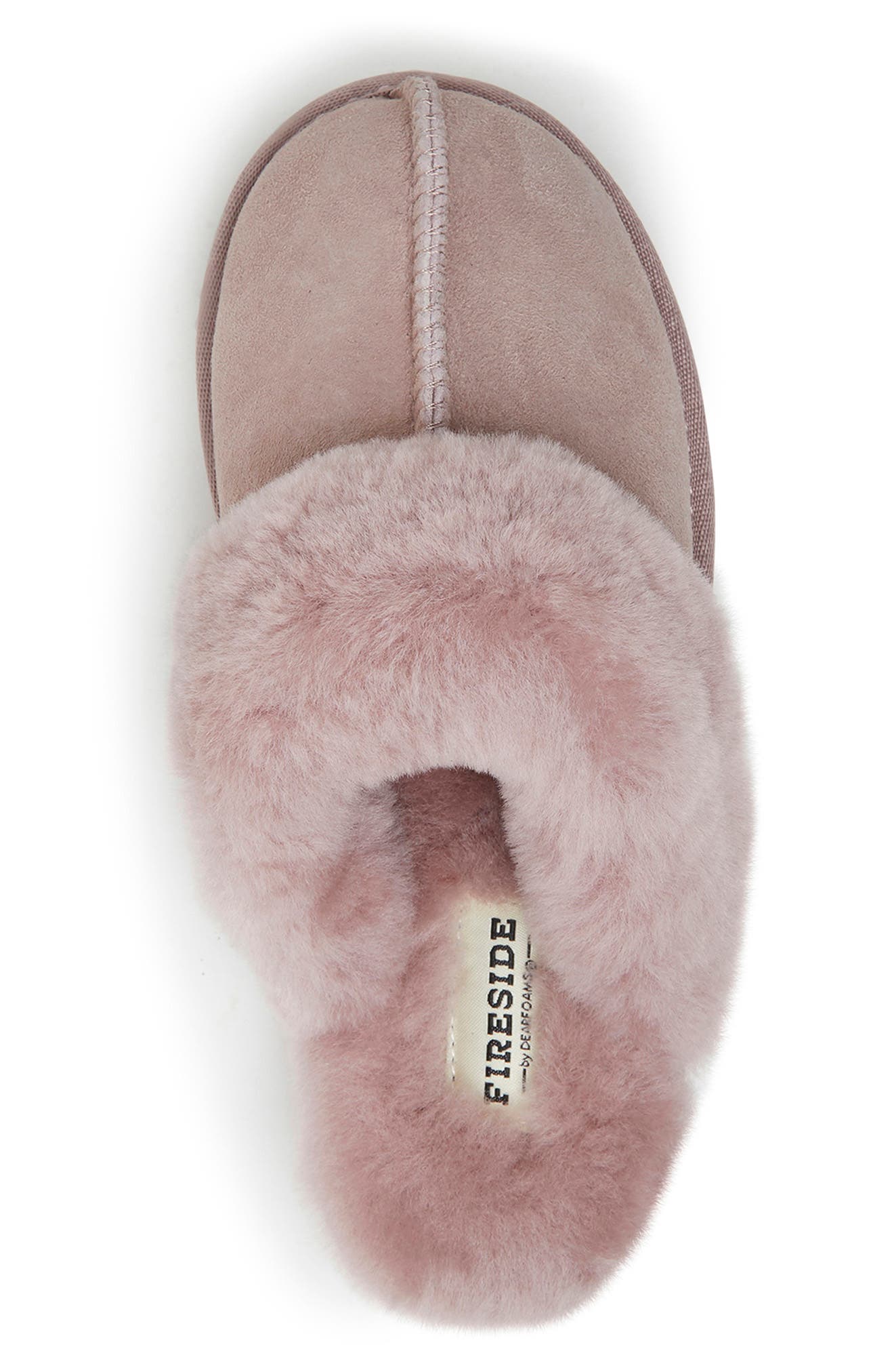 Fireside Sydney Genuine Shearling Scuff Slipper, Alternate, color, DUSTY PINK