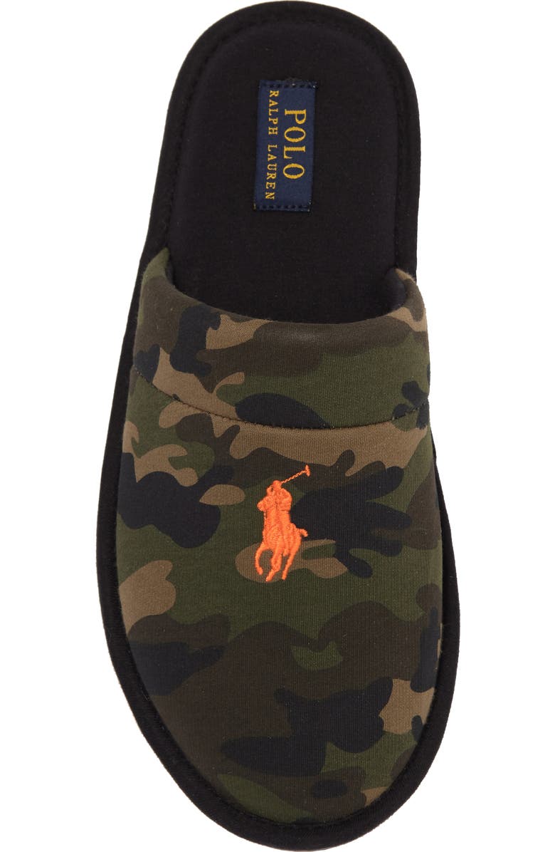 POLO Klarence Camo Print Scuff Slipper, Alternate, color,