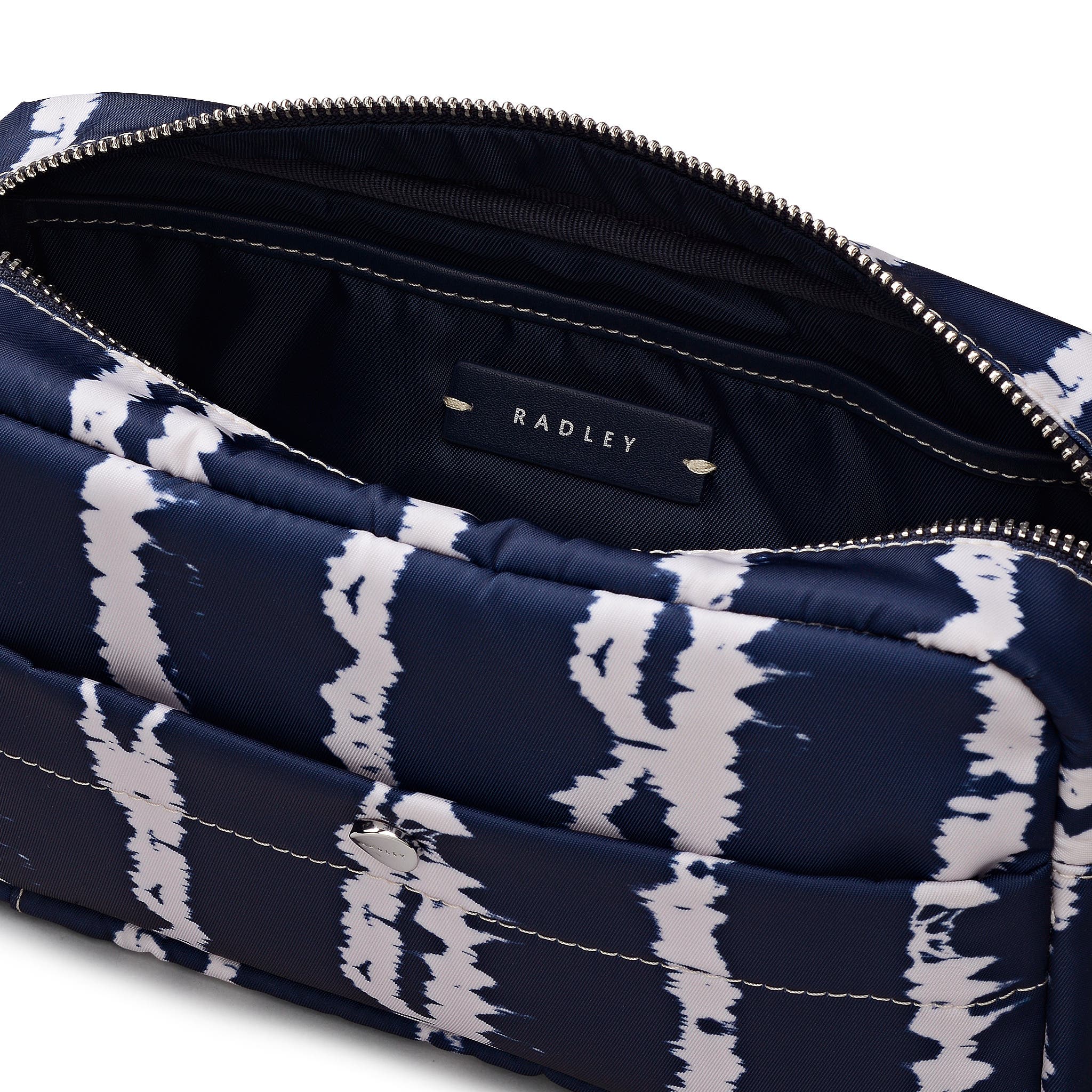 Radley Halley Row - Tie Dye Stripe Small Ziptop Crossbody Bag, Alternate, color, Naval