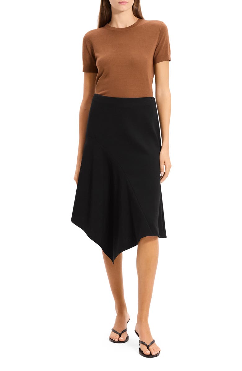 Theory Drape Panel Skirt, Alternate, color, Black