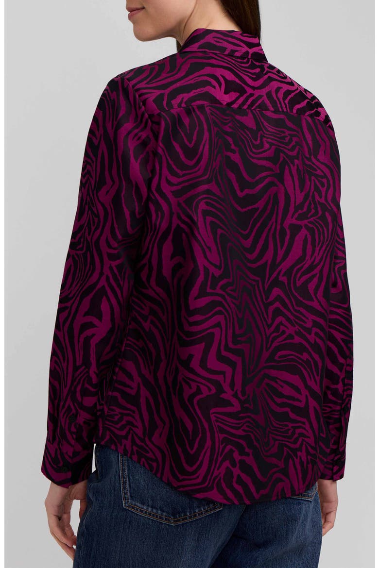 Hampton Zebra Print Cotton Blend Button-Up Shirt, Alternate, color, POMEGRANATE RED/ BLACK