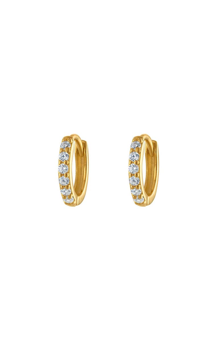 Outofoffice Gold Pavé Seven Mm Huggie Hoop Earring, Main, color, Gold