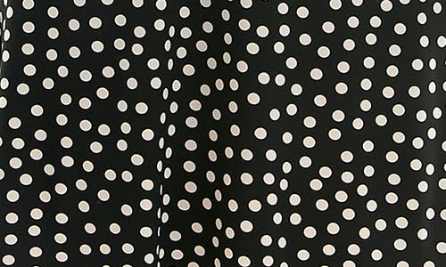 Shop Nina Leonard Polka Dot Cap Sleeve Midi Dress In Black/vanilla Ice