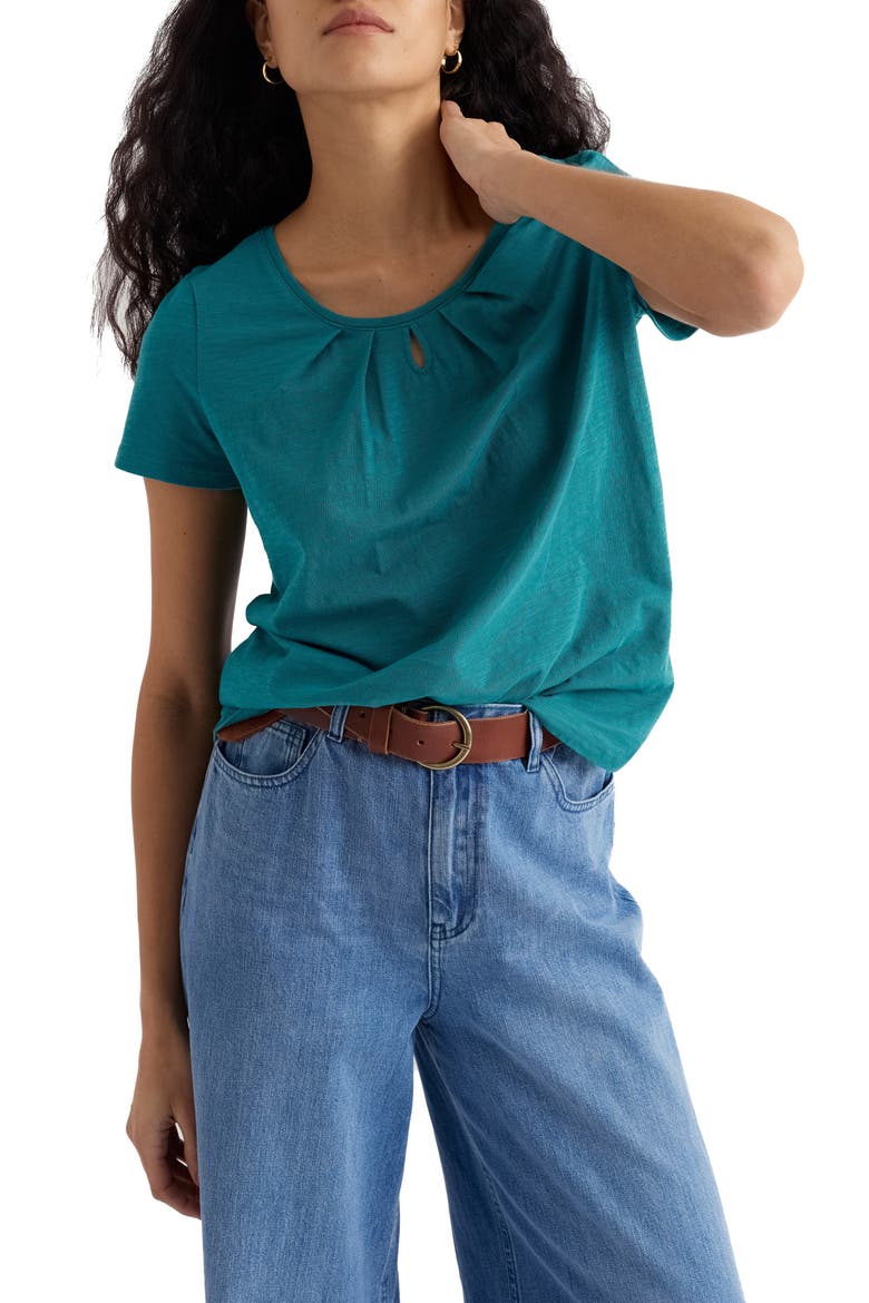 Appletree Keyhole Organic Cotton T-Shirt, Main, color, DEEP DIVE