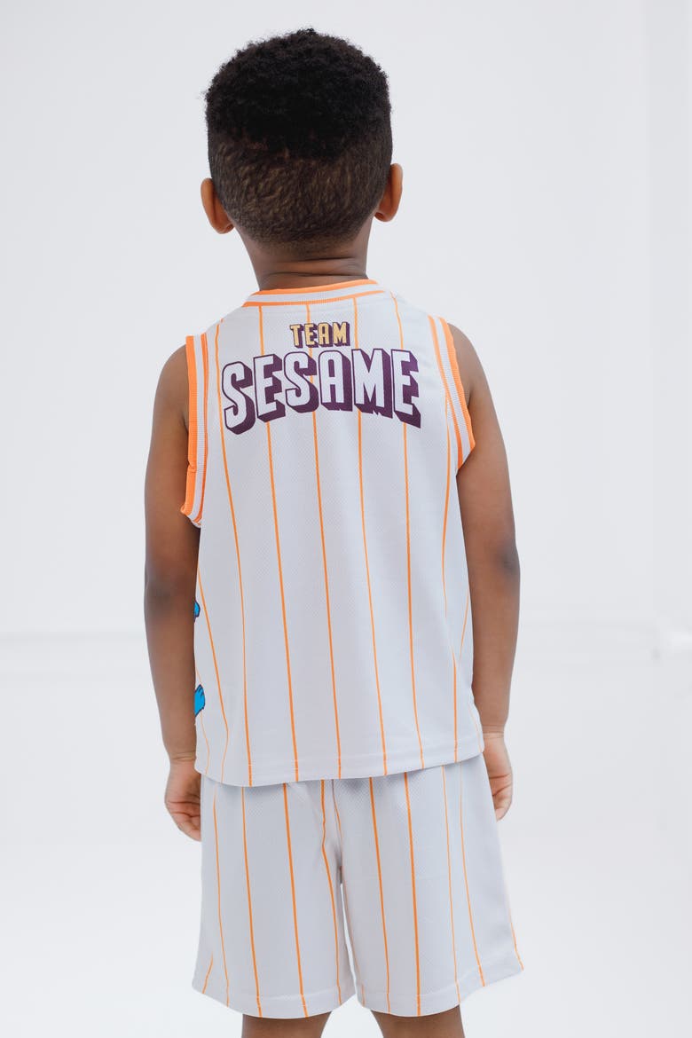 2-Piece Basketball Jersey and Shorts Set, Alternate, color, Orange Stripe