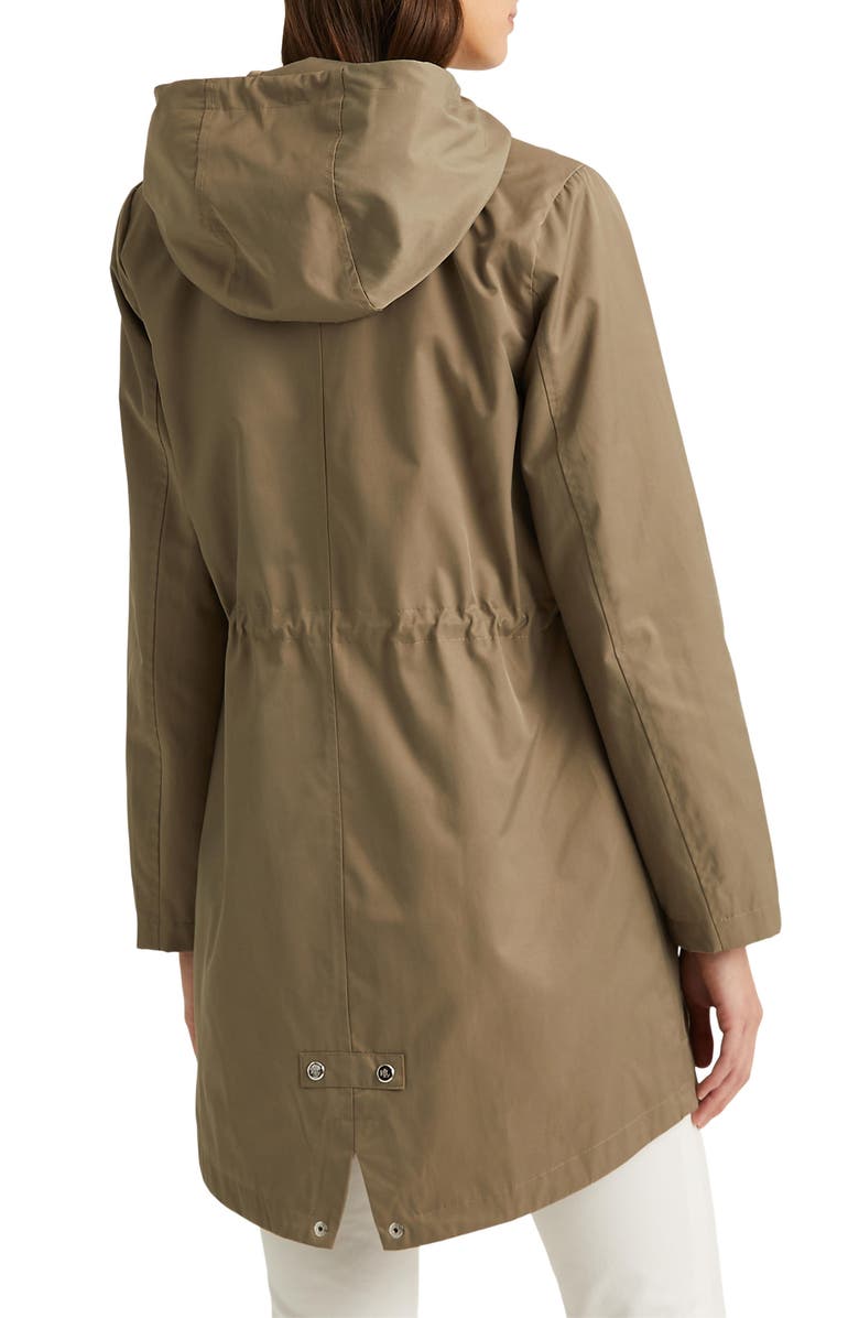 Lauren Ralph Lauren Cinch Waist Cotton Blend Raincoat, Alternate, color, 