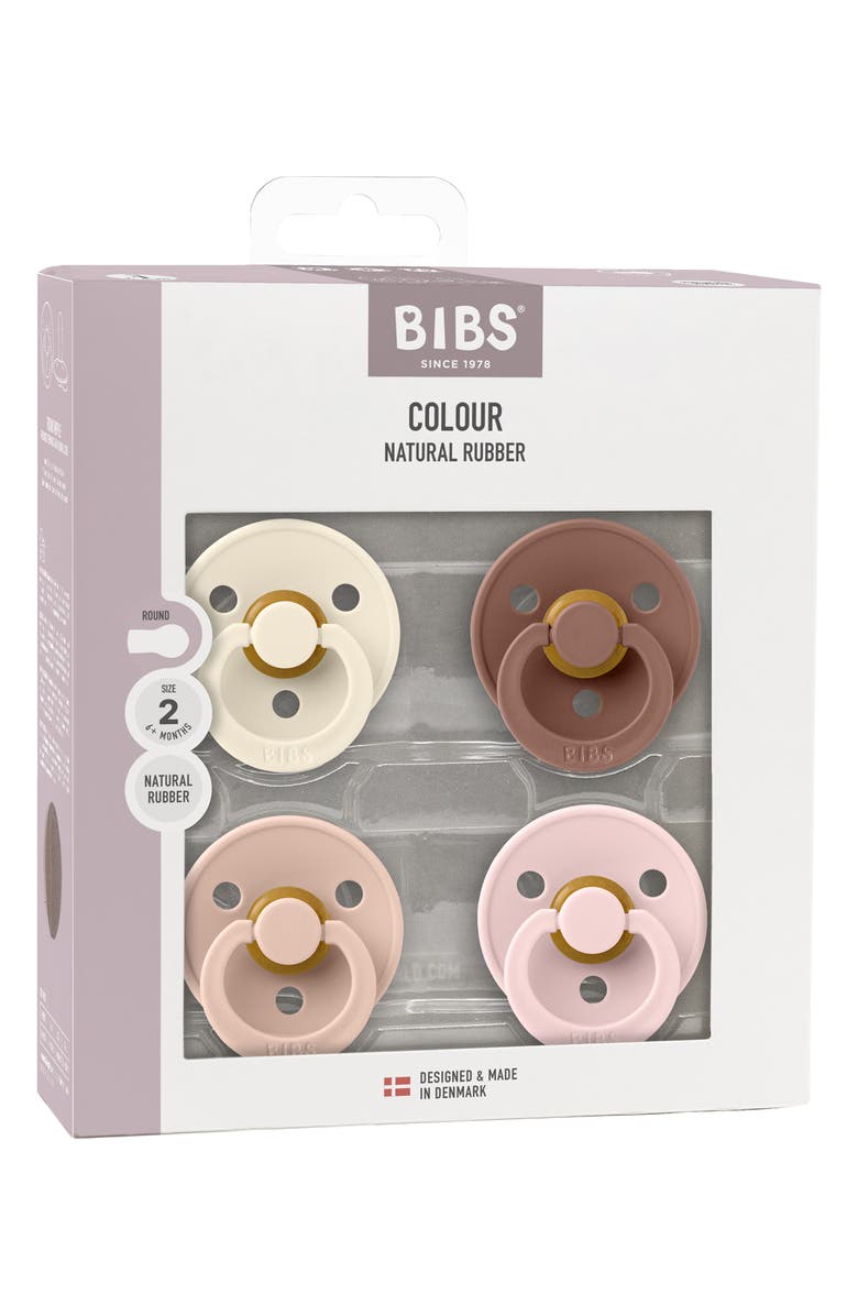 BIBS 4-Pack Pacifier Set - Size 2, Alternate, color, Ivory/Blush/Woodchuck