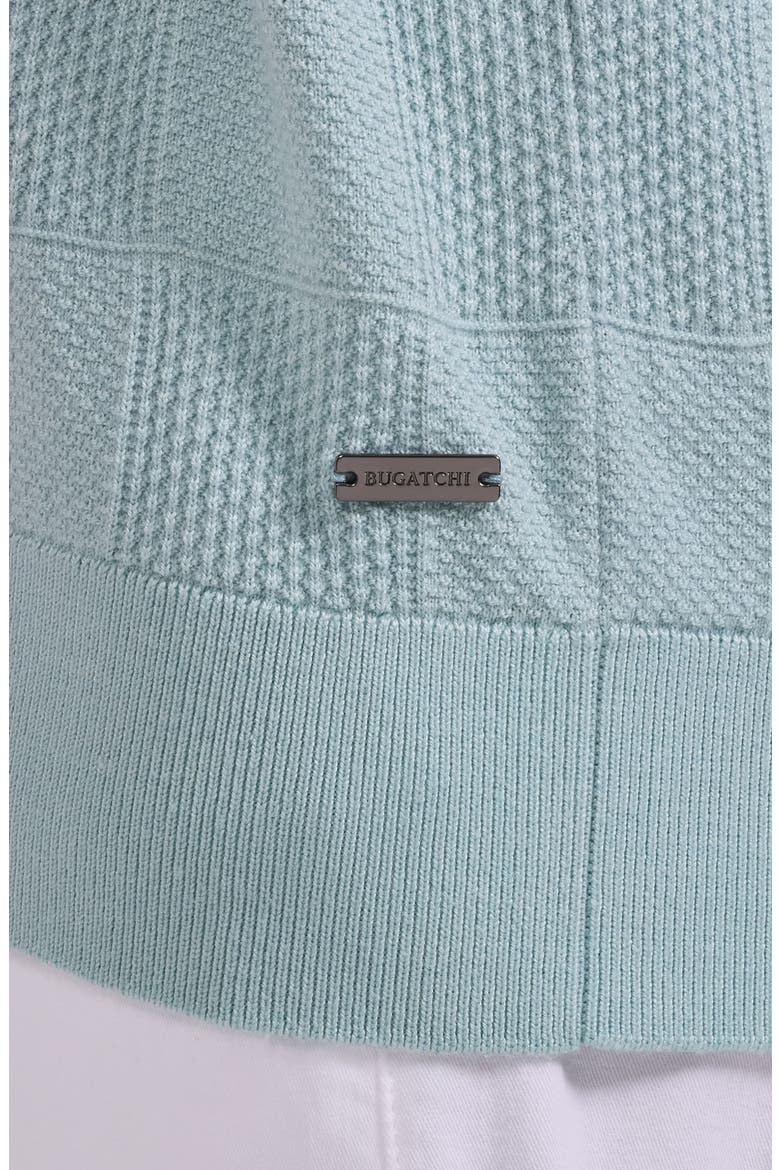 Checkerboard Stitch Polo Sweater, Alternate, color, SEAFOAM