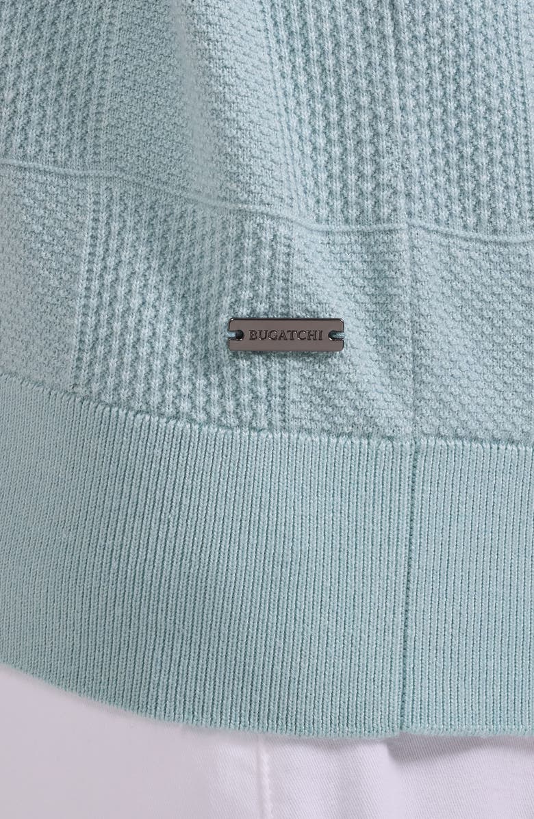 Bugatchi Checkerboard Stitch Polo Sweater, Alternate, color, Seafoam