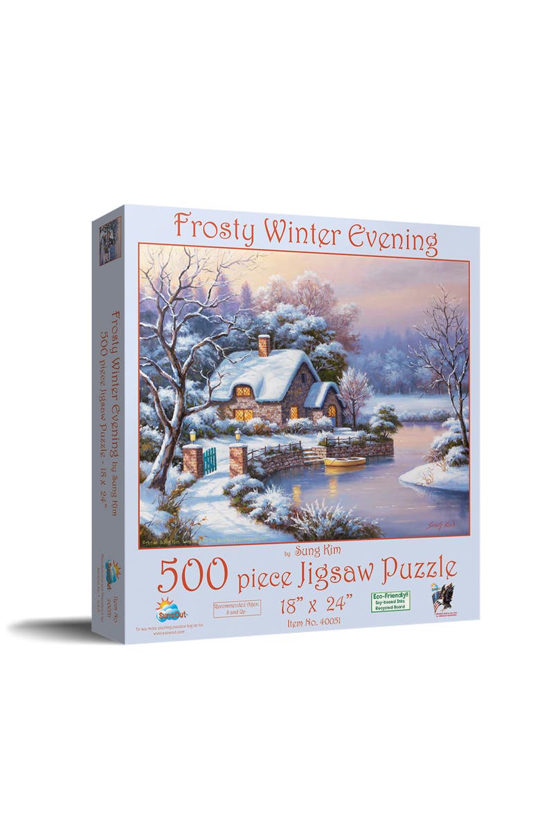 Sunsout Frosty Winter Evening 500 piece Jigsaw Puzzle for Adults, Main, color, Multicolor