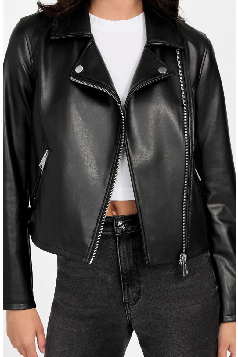 Miko Faux Leather Moto Jacket, Alternate, color, BLACK