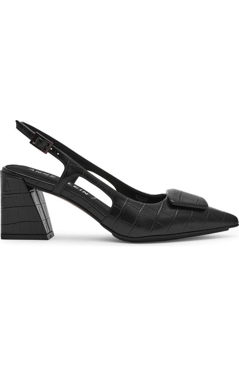 Anne Klein Renatta Slingback Pointed Toe Pump, Alternate, color, Black Croc