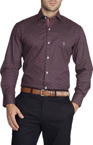 TailorByrd Mini Paisley Long Sleeve Button-Down Shirt