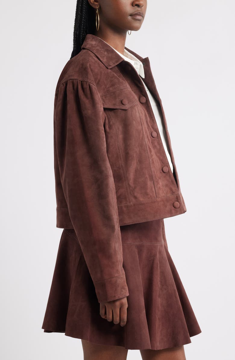 Treasure & Bond Suede Trucker Jacket, Alternate, color, Brown Malicacia