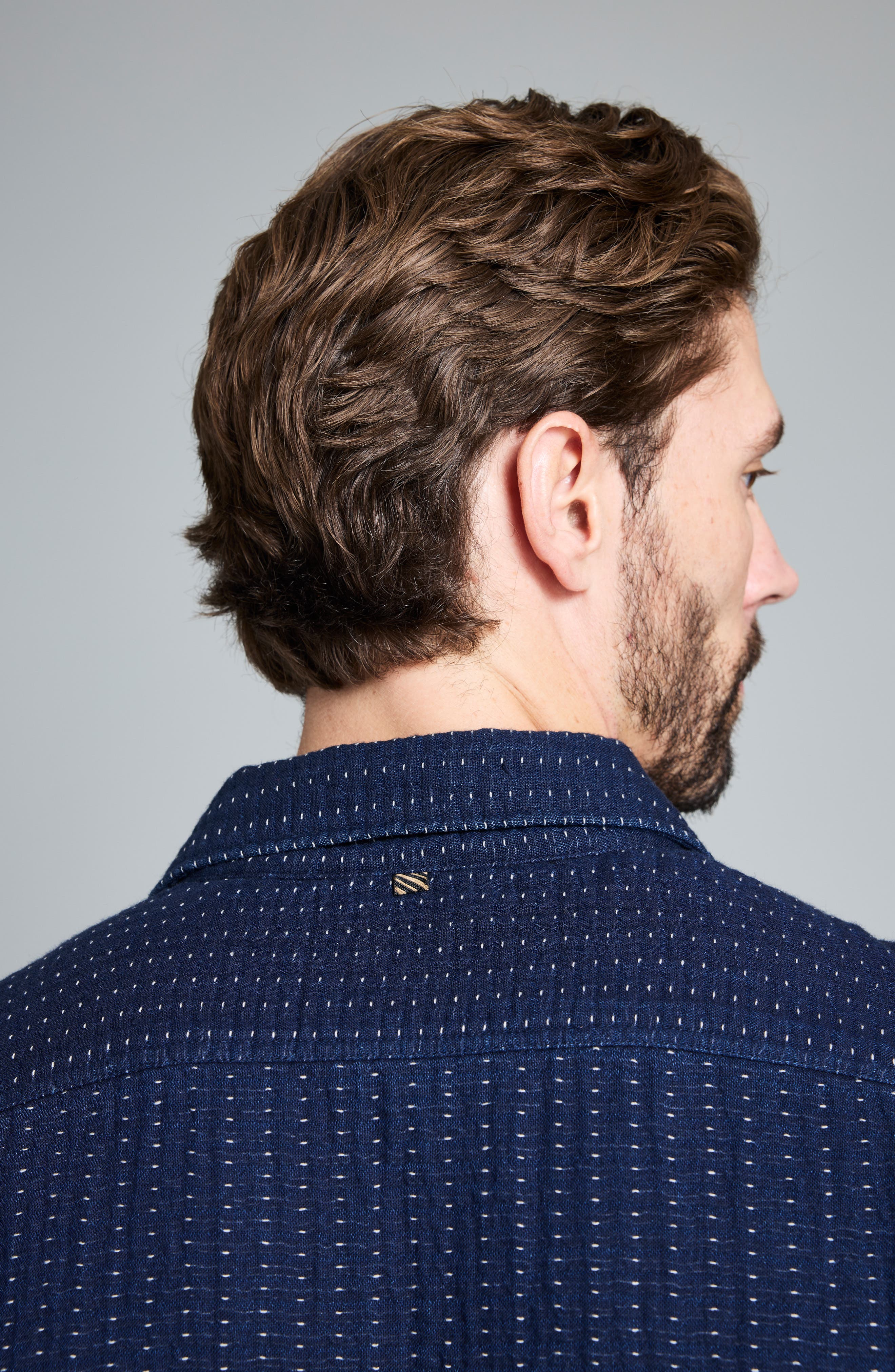 Pin Dot Cotton Dobby Overshirt - image 2