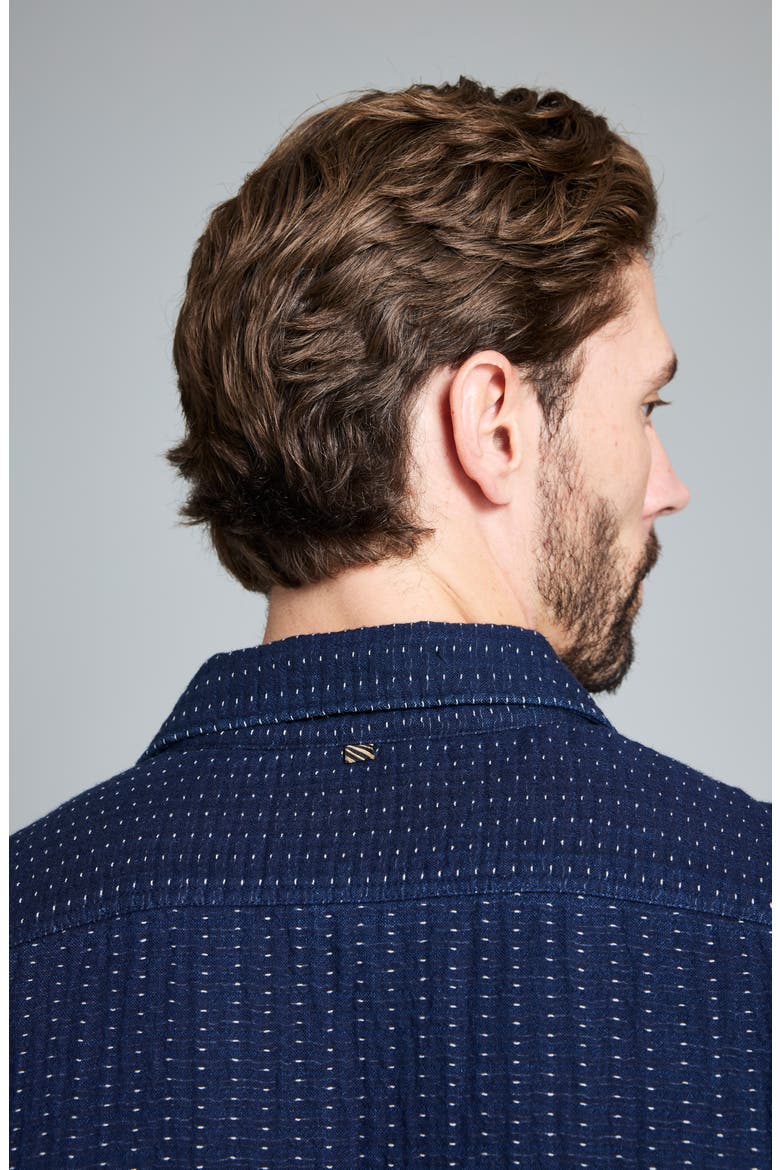 Pin Dot Cotton Dobby Overshirt, Alternate, color, CARBON BLUE