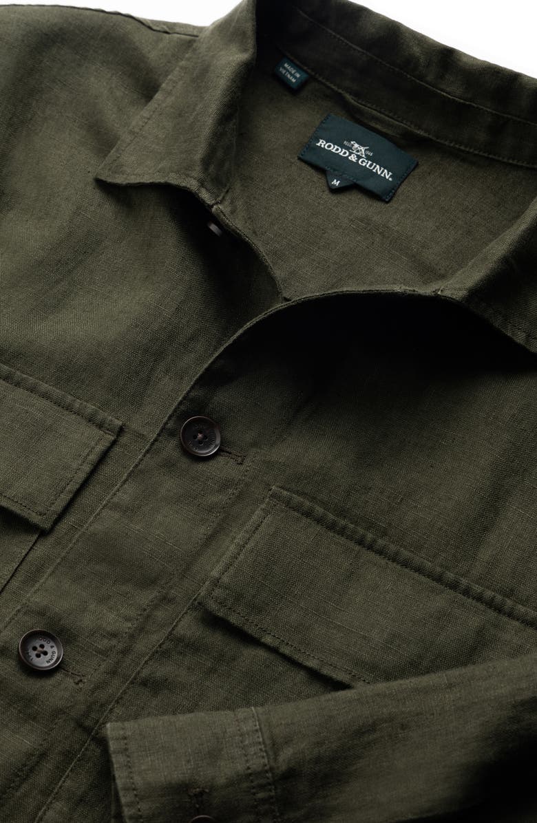 Rodd & Gunn Resort Linen Overshirt, Alternate, color, Dark Olive