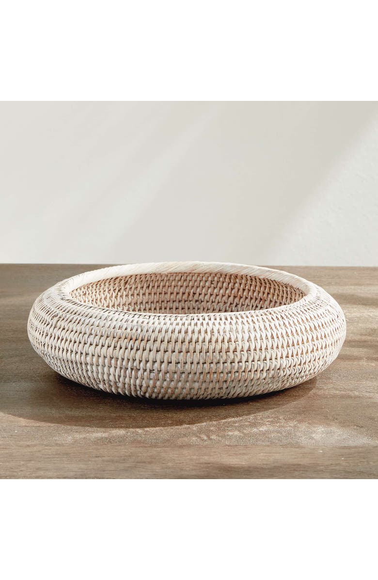 Napa Home & Garden Burma Rattan Shallow Display Bowls Set Of 2, Alternate, color, White